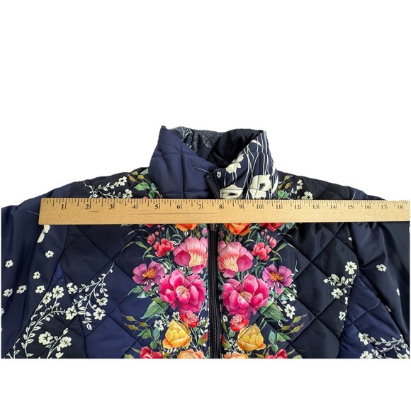 NWOT Johnny Was Neutra Reversible Floral Parka Puffer Jacket Size $420 XS - Picture 14 of 15